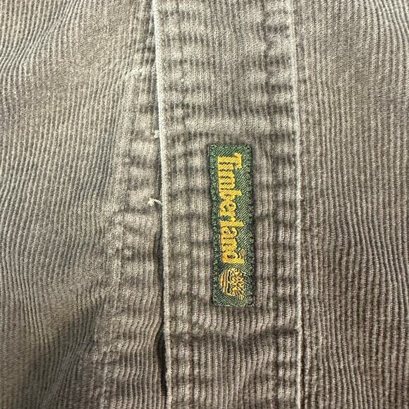 Timberland Olive Green Corduroy Long Sleeve Button Down Shirt Size L - Picture 4 of 8